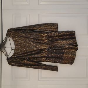 Zara Basic Collection - Romper - size M - Black with Gold sequins